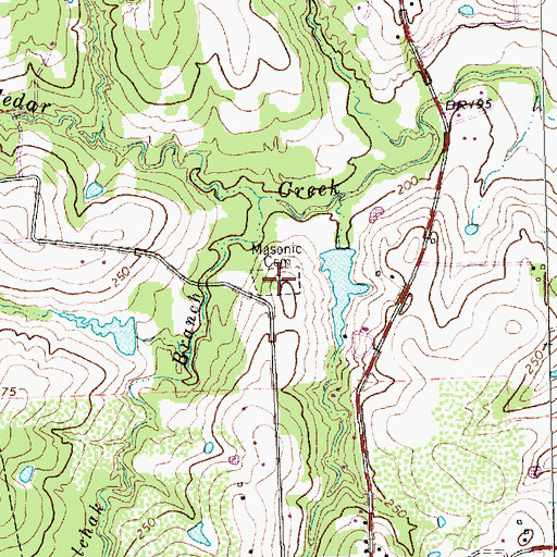 Topographic Map of Masonic Cemetery, TX