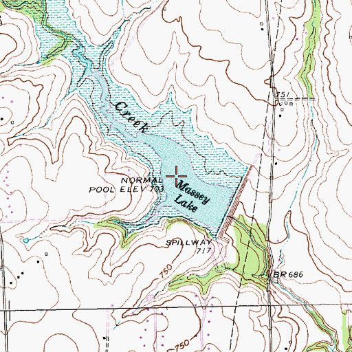 Topographic Map of Massey Lake, TX
