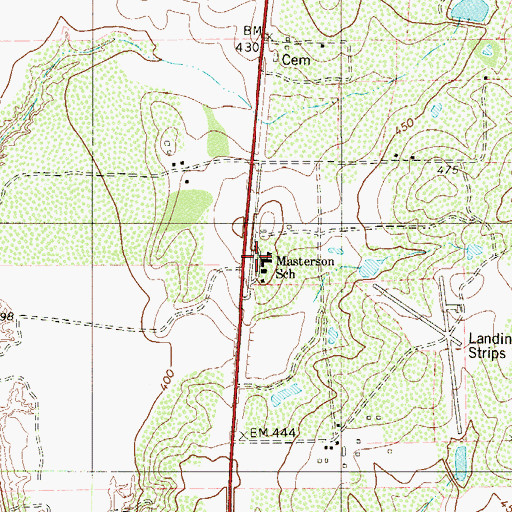Topographic Map of Masterson School, TX
