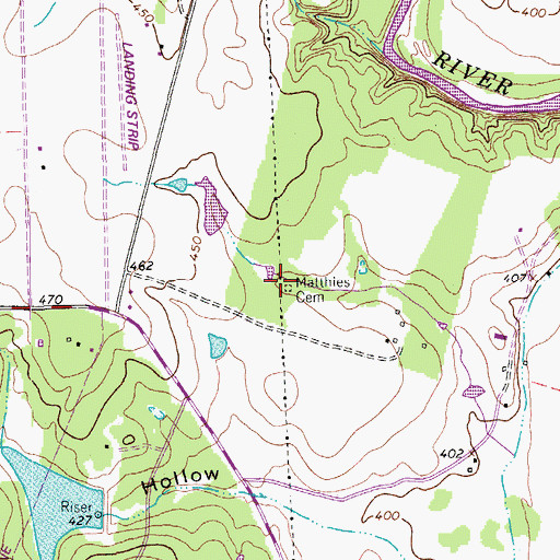 Topographic Map of Matthies Cemetery, TX