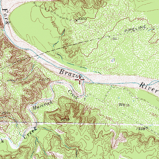 Topographic Map of Maverick Creek, TX
