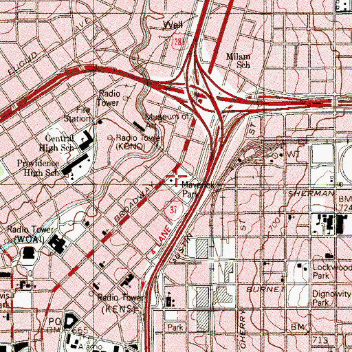 Topographic Map of Maverick Park, TX