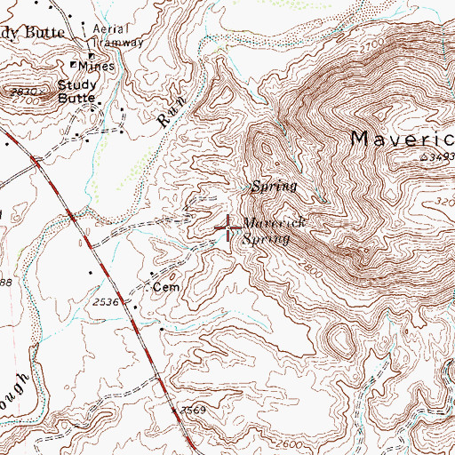 Topographic Map of Maverick Spring, TX