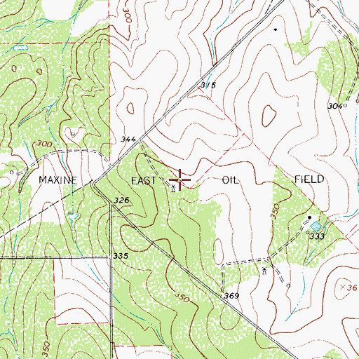 Topographic Map of Maxine East Oil Field, TX