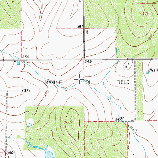 Topographic Map of Maxine Oil Field, TX