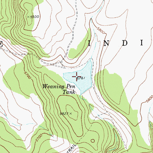 Topographic Map of Weaning Pen Tank, AZ