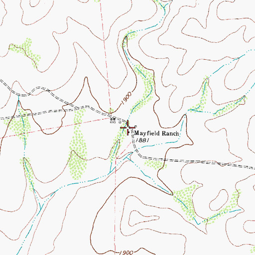 Topographic Map of Mayfield Ranch, TX