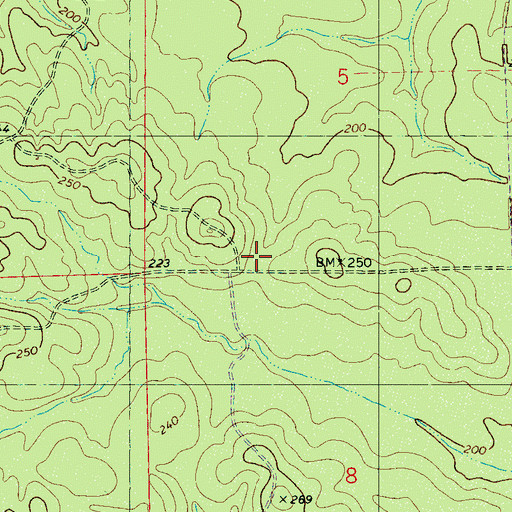 Topographic Map of Cobbs Crossing (historical), AL