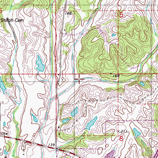 Topographic Map of Cockerell Branch, AL