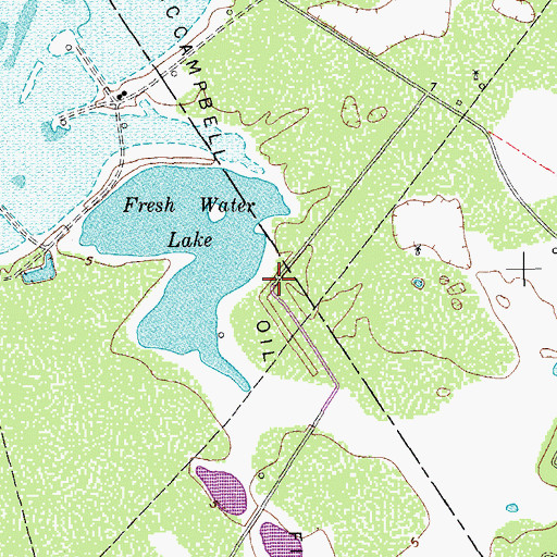 Topographic Map of McCampbell Oil Field, TX