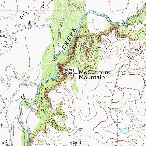 Topographic Map of McCathrine Mountain, TX