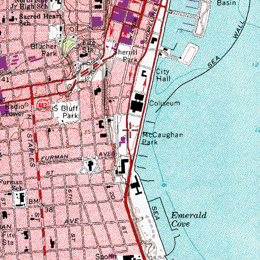 Topographic Map of McCaughan Park, TX