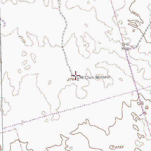Topographic Map of McClain Windmill, TX