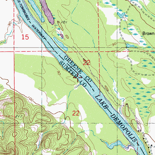 Topographic Map of Cold Springs Bar, AL