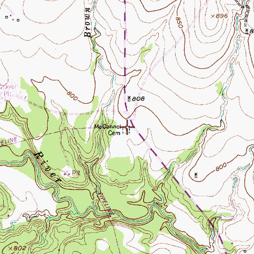 Topographic Map of McConnell Family Cemetery, TX