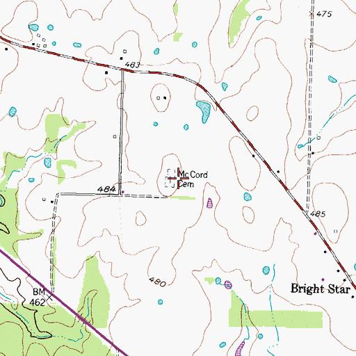 Topographic Map of MaGee - McCord Cemetery, TX