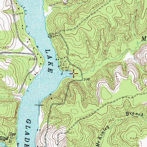 Topographic Map of McCoy Branch, TX