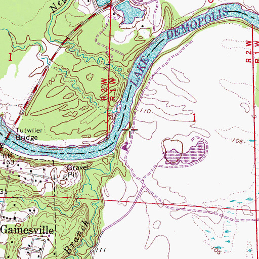 Topographic Map of Colgins Island (historical), AL