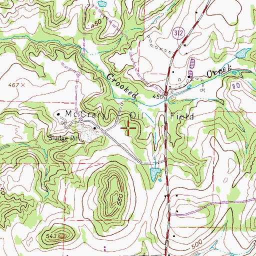 Topographic Map of McCrary Oil Field, TX