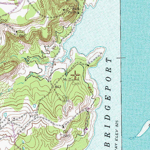 Topographic Map of McDaniel Cemetery, TX
