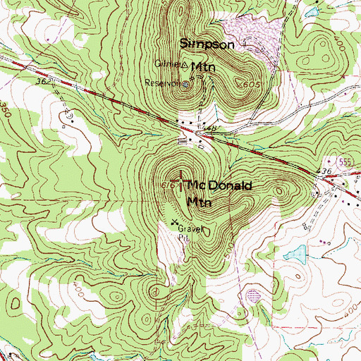 Topographic Map of McDonald Mountain, TX