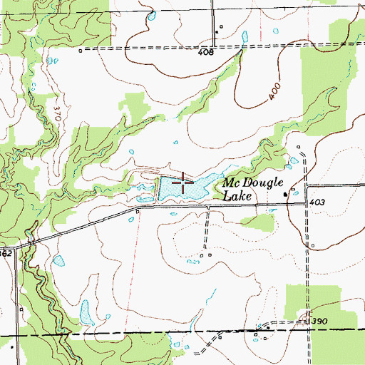 Topographic Map of McDougle Lake, TX