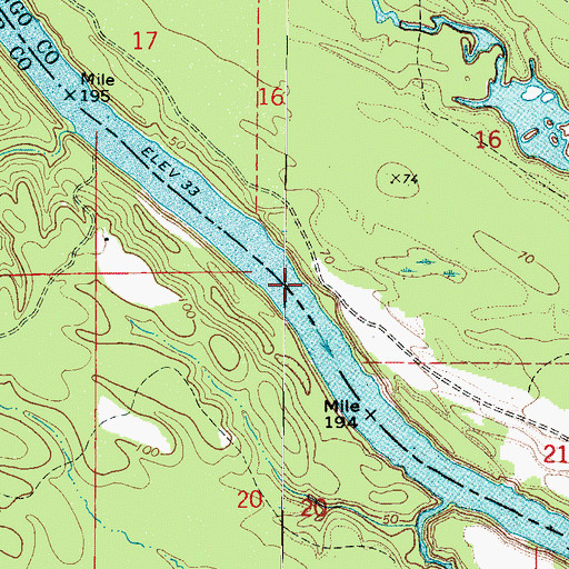 Topographic Map of Crooms Bar, AL