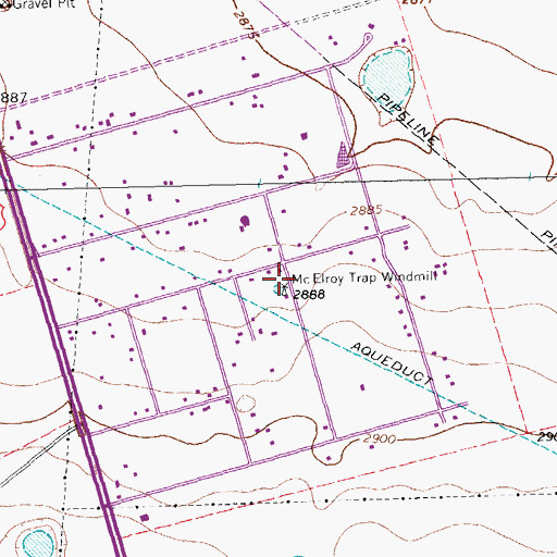 Topographic Map of McElroy Trap Windmill, TX