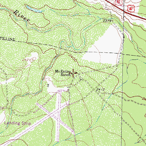 Topographic Map of McEntire Ranch, TX