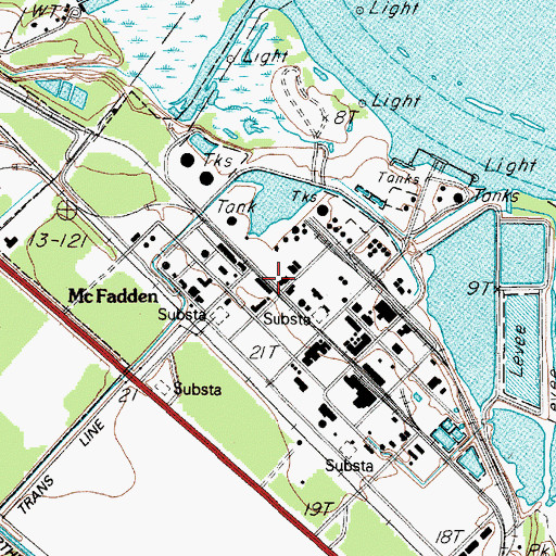 Topographic Map of McFadden, TX