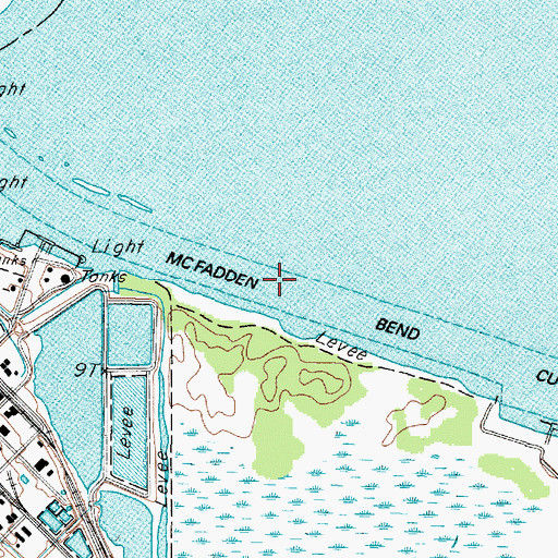 Topographic Map of McFadden Bend Cutoff, TX