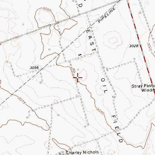 Topographic Map of McFarland East Oil Field, TX