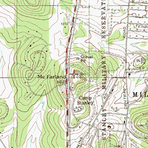 Topographic Map of McFarland Hill, TX