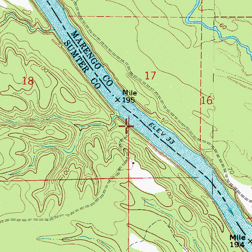 Topographic Map of Crooms Lower Landing, AL