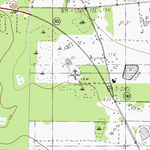 Topographic Map of McGinnis Cemetery, TX