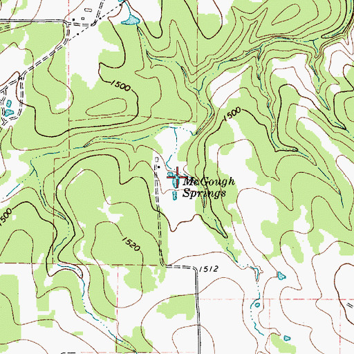 Topographic Map of McGough Springs, TX