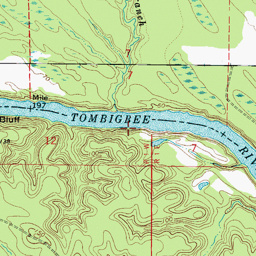 Topographic Map of Crooms Upper Landing, AL