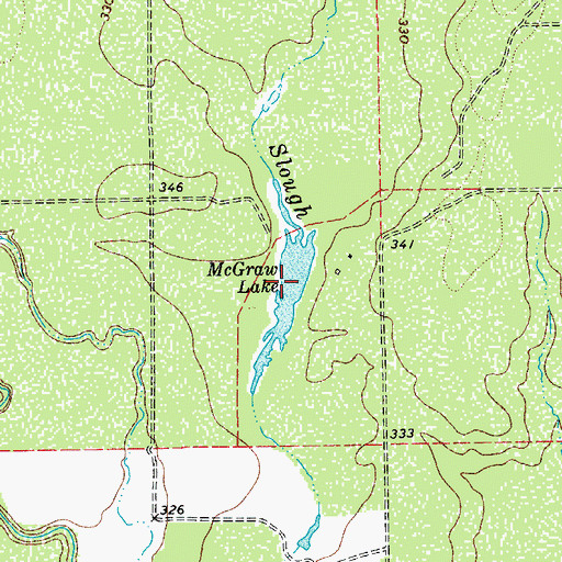 Topographic Map of McGraw Lake, TX