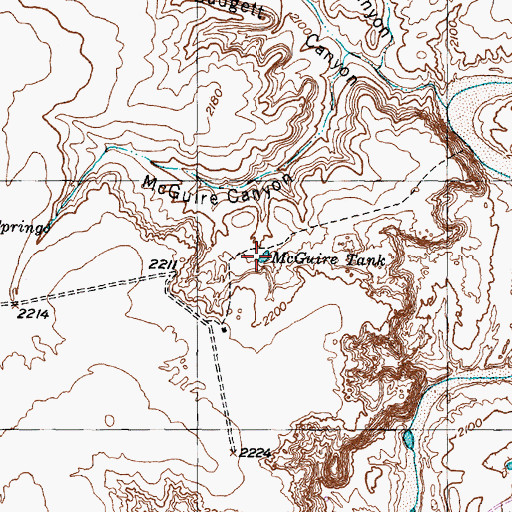 Topographic Map of McGuire Tank, TX