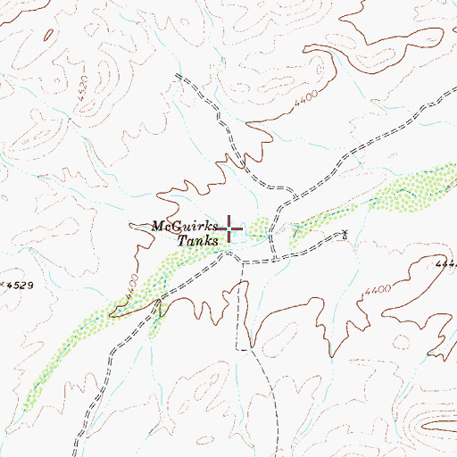 Topographic Map of McGuirks Tanks, TX