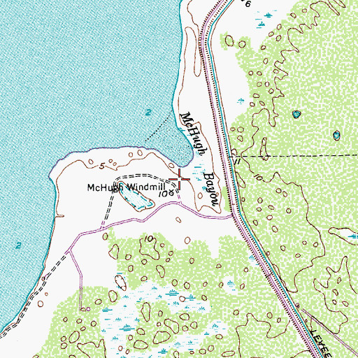 Topographic Map of McHugh Windmill, TX