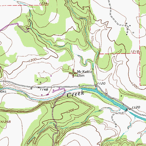 Topographic Map of McKellar Cemetery, TX