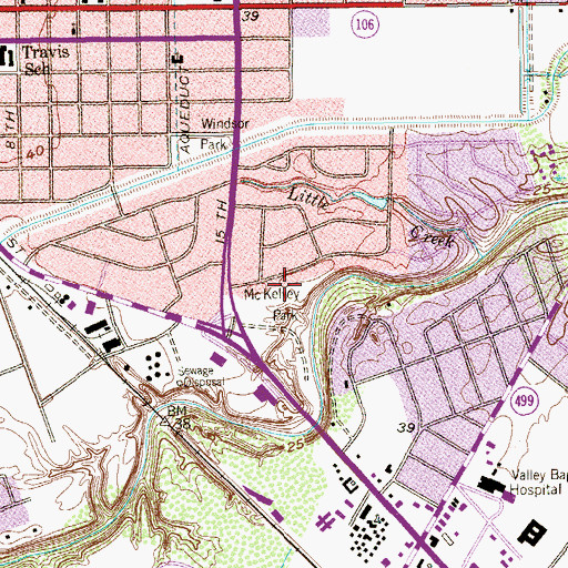 Topographic Map of McKelvey Park, TX