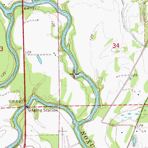 Topographic Map of The Cutt Off, AL