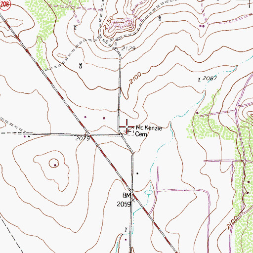 Topographic Map of McKenzie Cemetery, TX