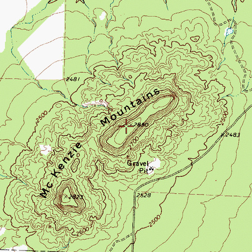 Topographic Map of McKenzie Mountains, TX