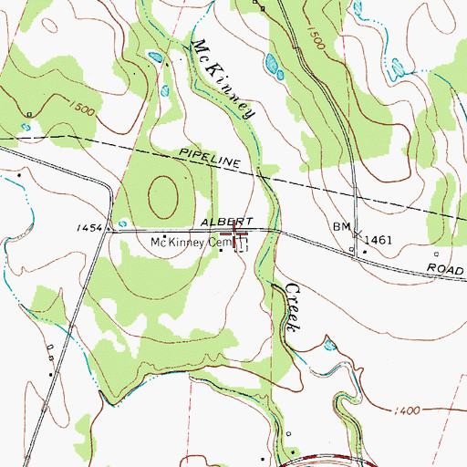 Topographic Map of McKinney Cemetery, TX