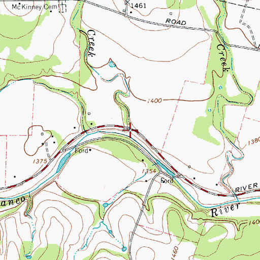 Topographic Map of McKinney Creek, TX