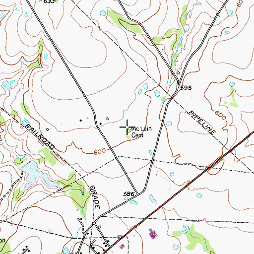 Topographic Map of McLain Cemetery, TX