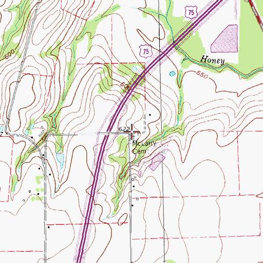 Topographic Map of McLarry Cemetery, TX